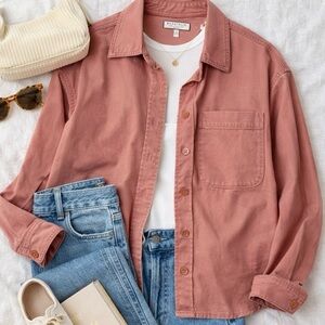 Bagatelle Dusty Rose Utility Shirt Jacket Casual Workwear